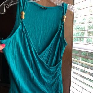 Lascana Teal Surplice Beaded Top